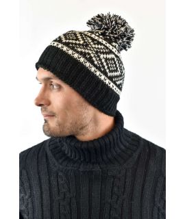 Bonnet d'hiver pour homme Gants sans doigts 100 % laine Tricot Fair Isle  Commerce équitable Mode durable Pachamama -  France